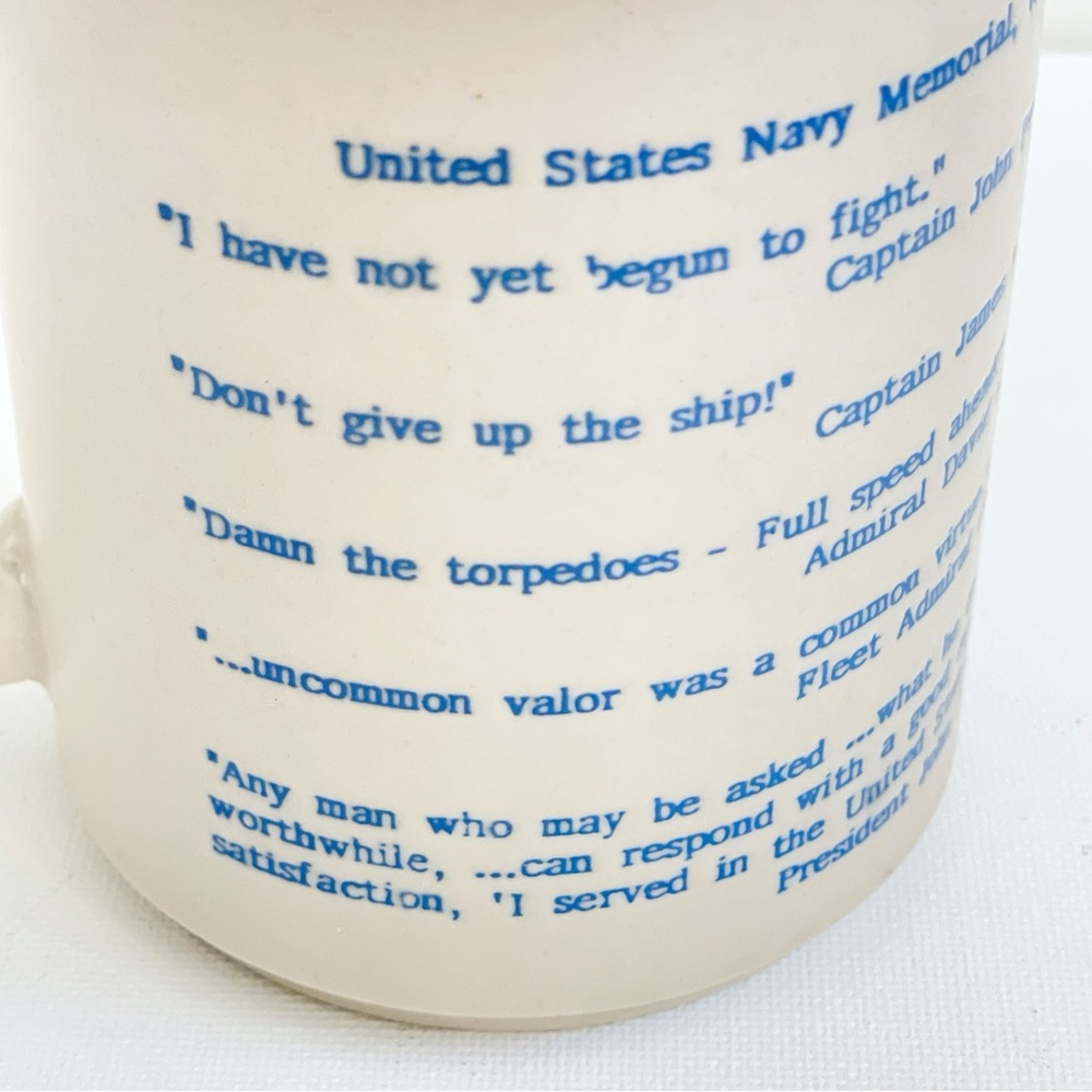 U.S. Navy Memorial Mug ©️1992 The Lone Sailor Military Veteran Coffee Cup - Picture 9 of 14